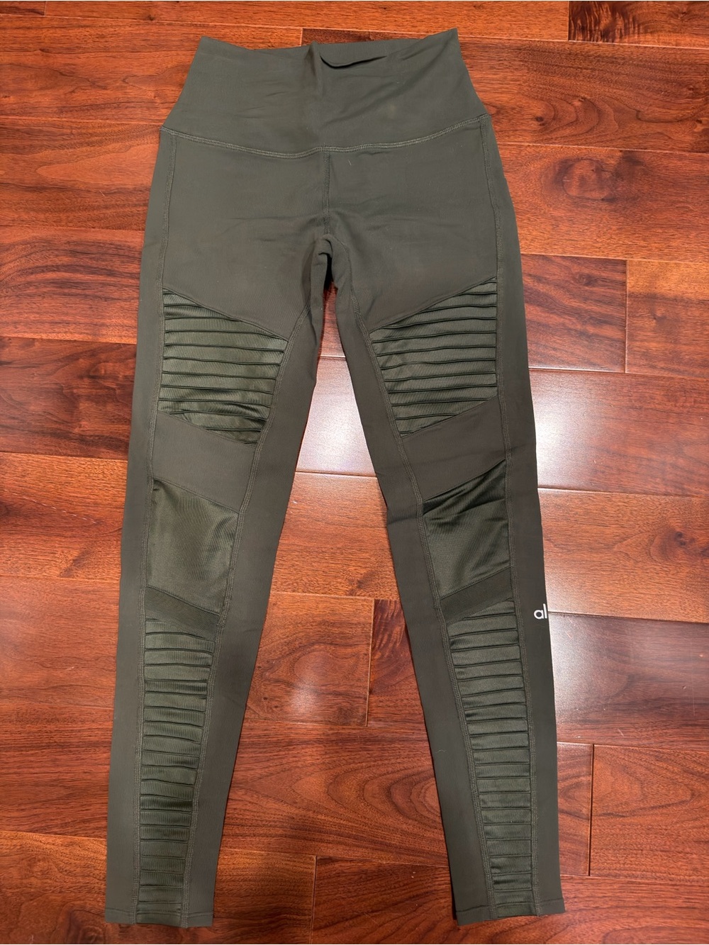 ALO Yoga Olive High-Rise Moto Jeggings